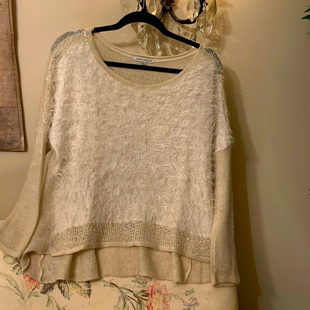 Tempo Paris light weight cream color sweater
